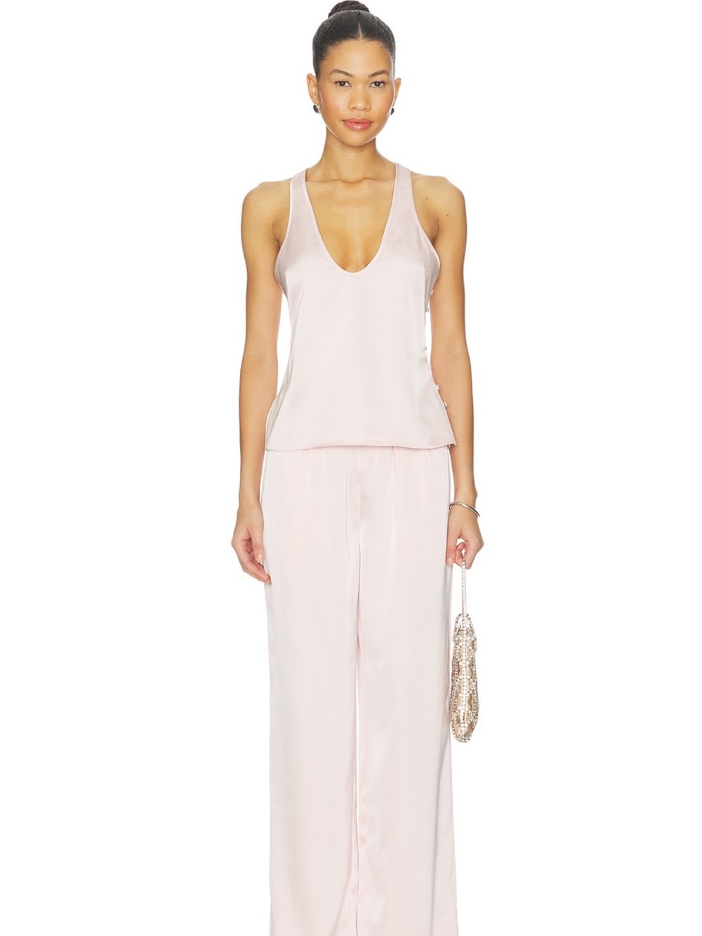 Lovers + Friends Molly Pink Satin Set (top & bottom)